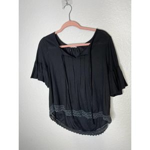 Haute Society Black Short Sleeve Top